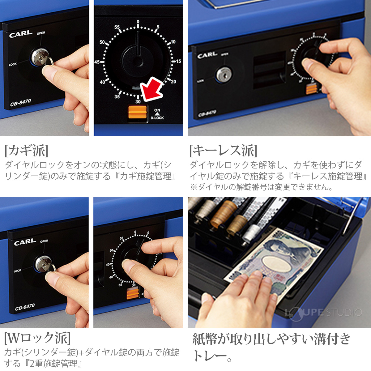 3種の施錠方法 
