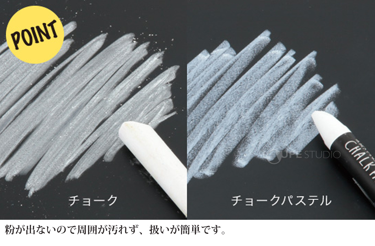 粉が出ないので周囲が汚れず、扱いが簡単です。 