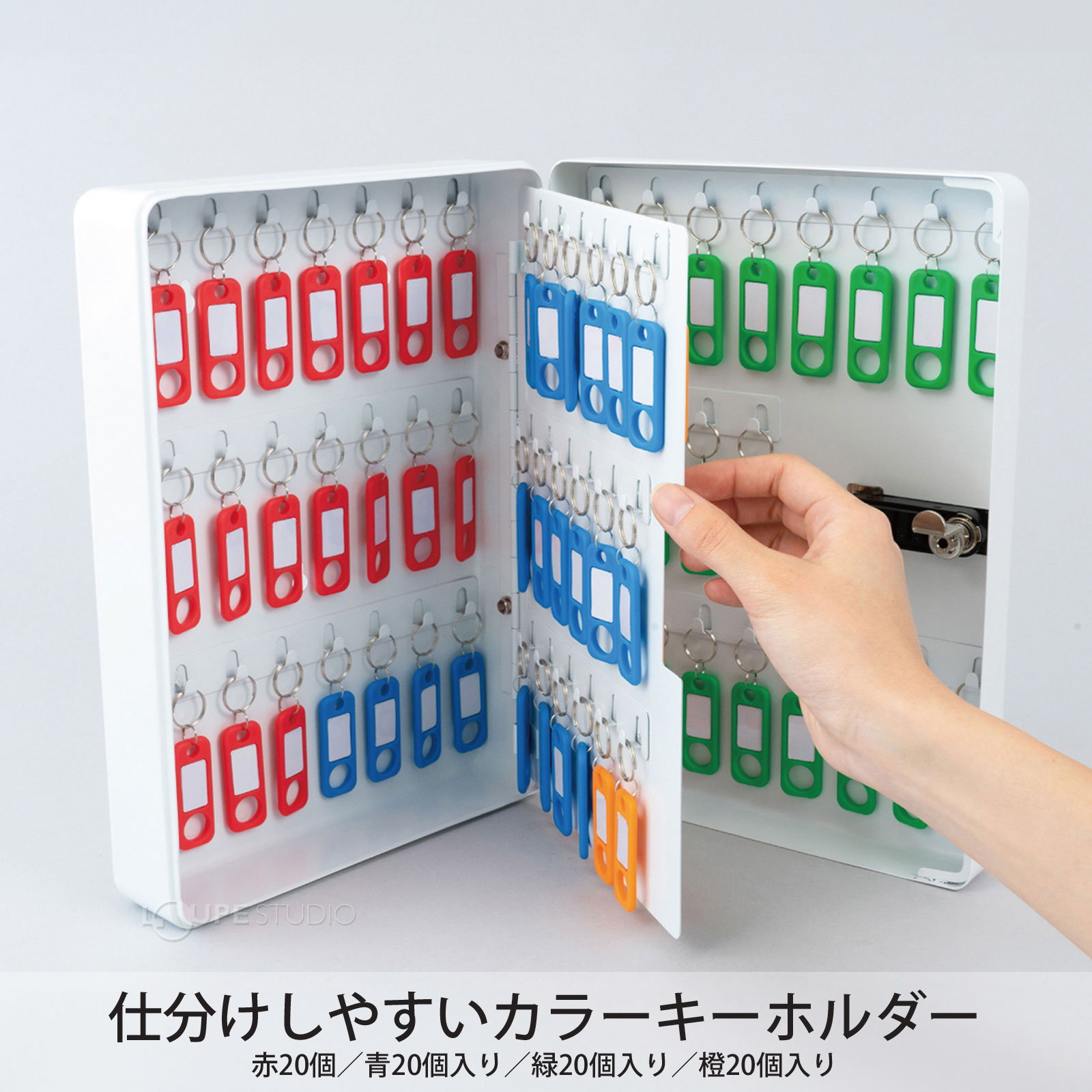 仕分けしやすいカラーキーホルダー 