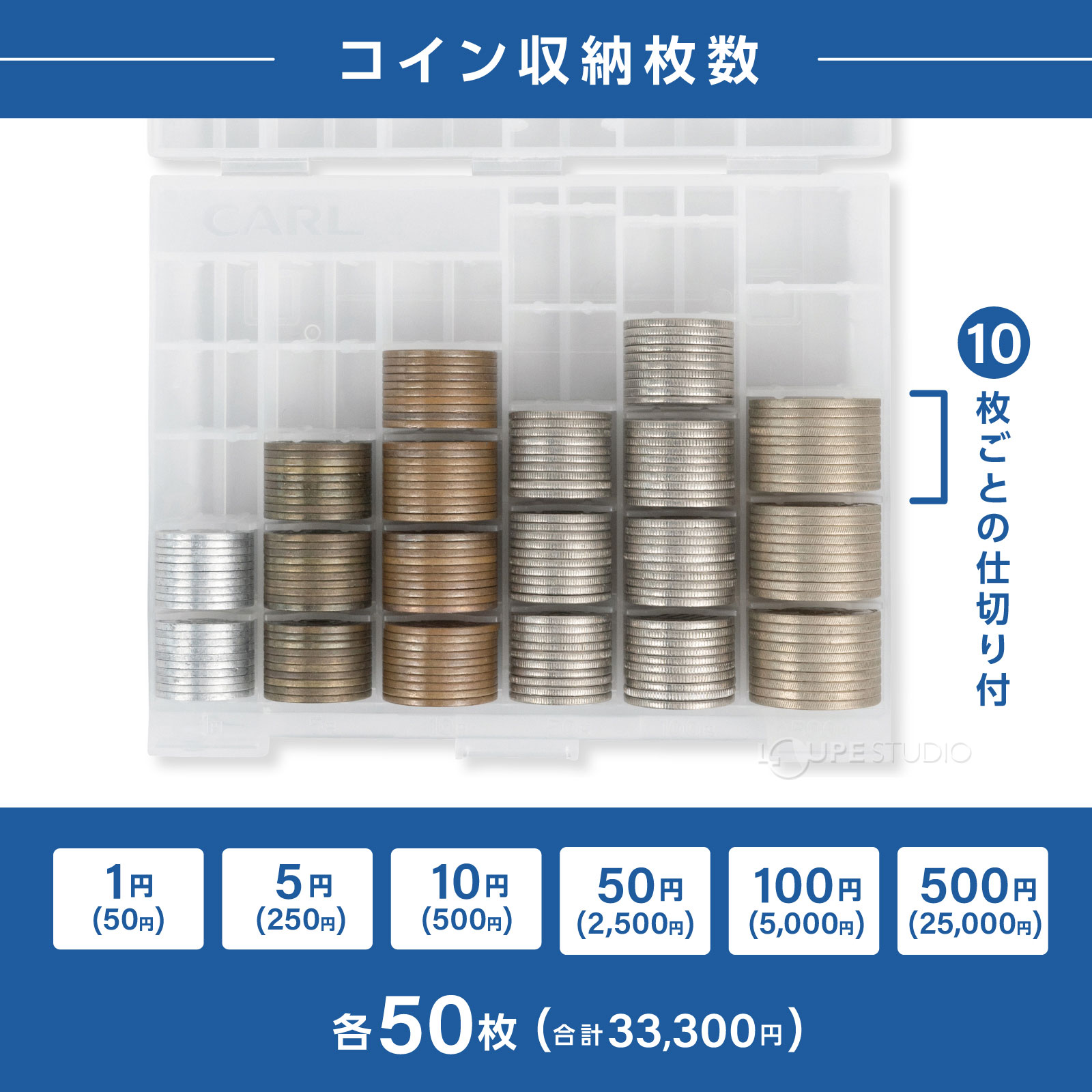 コイン収納枚数 