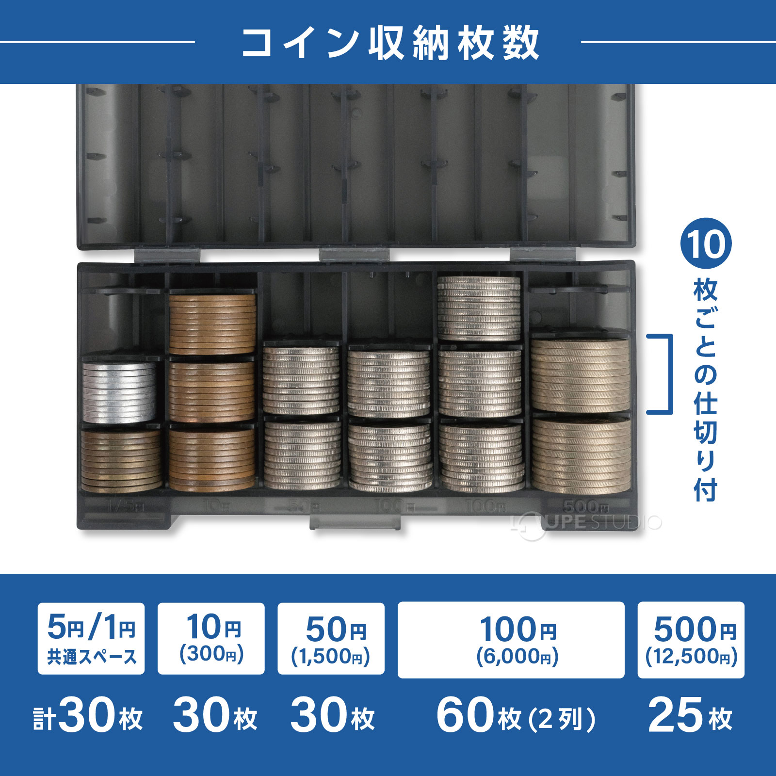 コイン収納枚数 