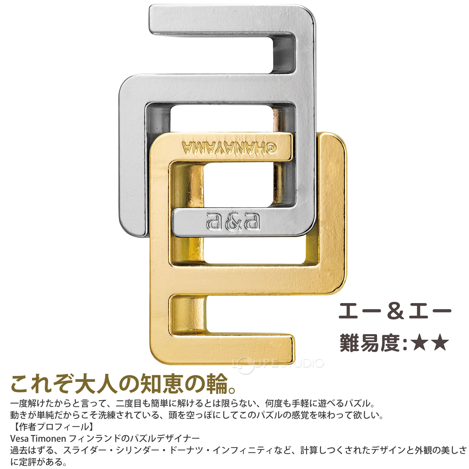 知恵の輪 はずる HUZZLE キャスト 鍵 エー&エー リップル キー