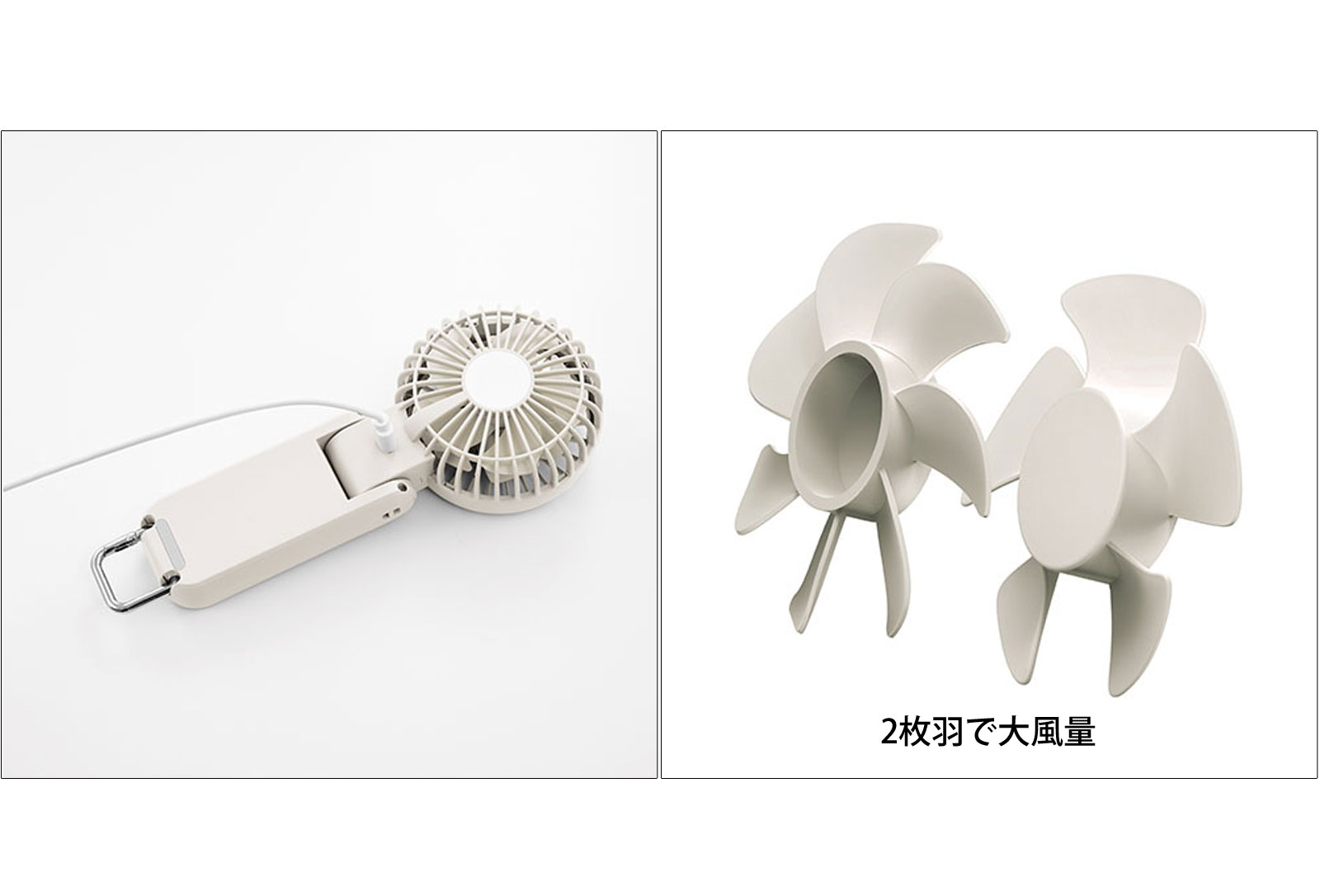 2枚羽で大風量 