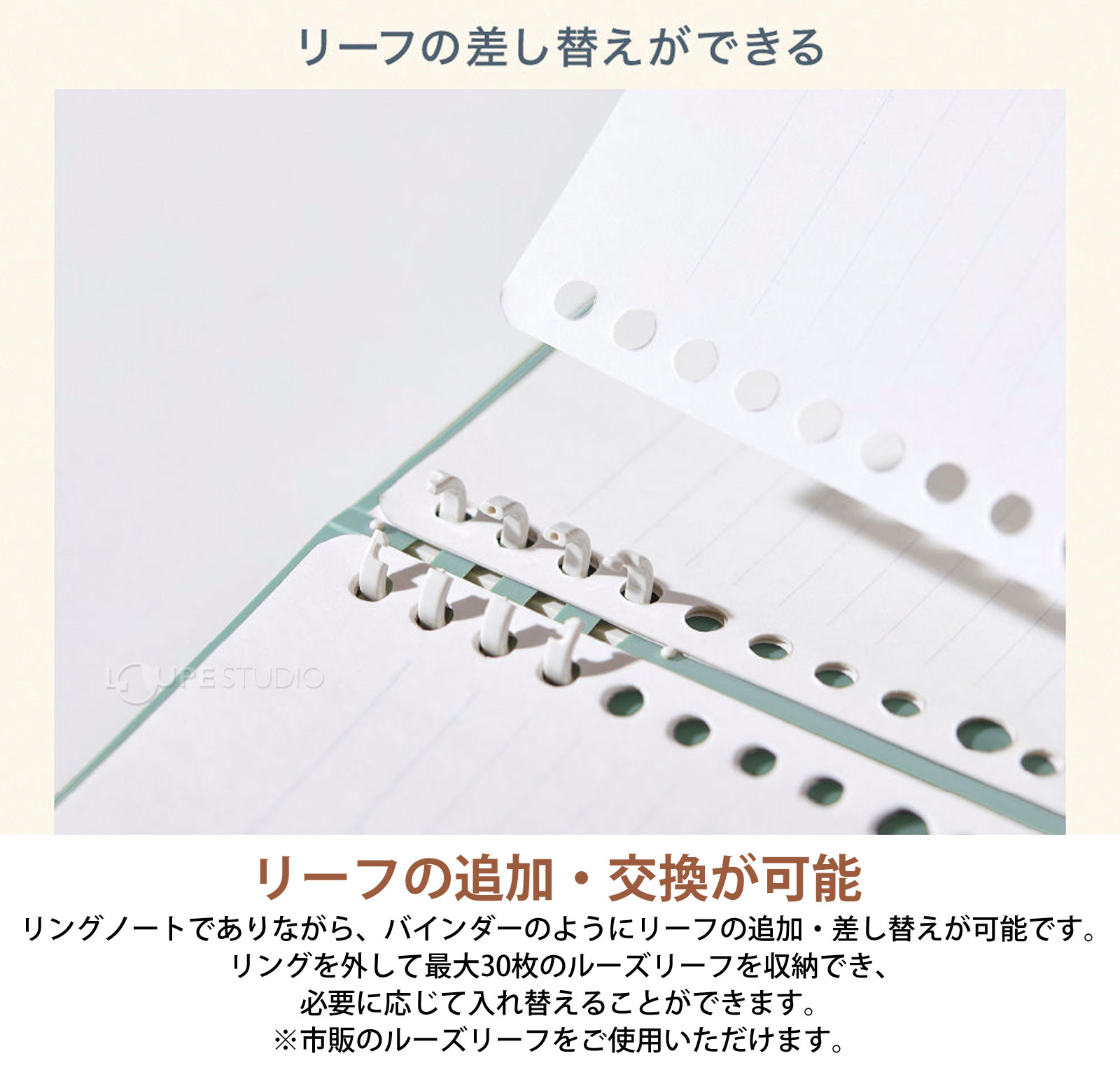 リーフの追加・交換が可能 