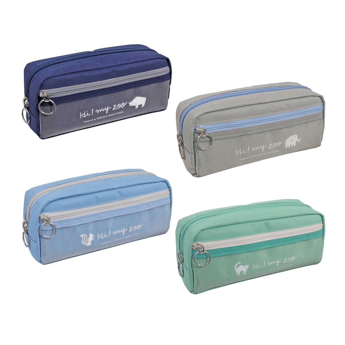 ペンケース 小学生 筆箱 中学生 大容量 女の子 かわいい 男の子 シンプル 仕切り付き ファスナー 入学 ポケット付 小物入れ ポーチ 猫 水色 ネイビー
