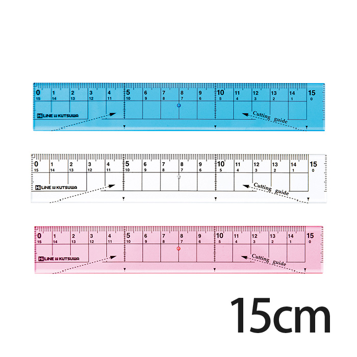 ハイライン紙が切れる透明 定規15cm カット 紙 ものさし クリア 文具 小学生 小学校 入学 学校 教材 学童用品 算数 工作 図工 長さ 計る