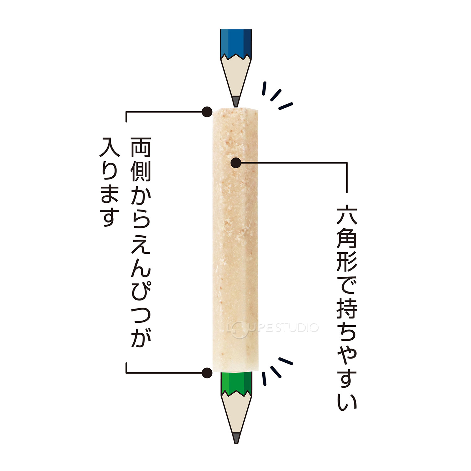 六角形で持ちやすい 