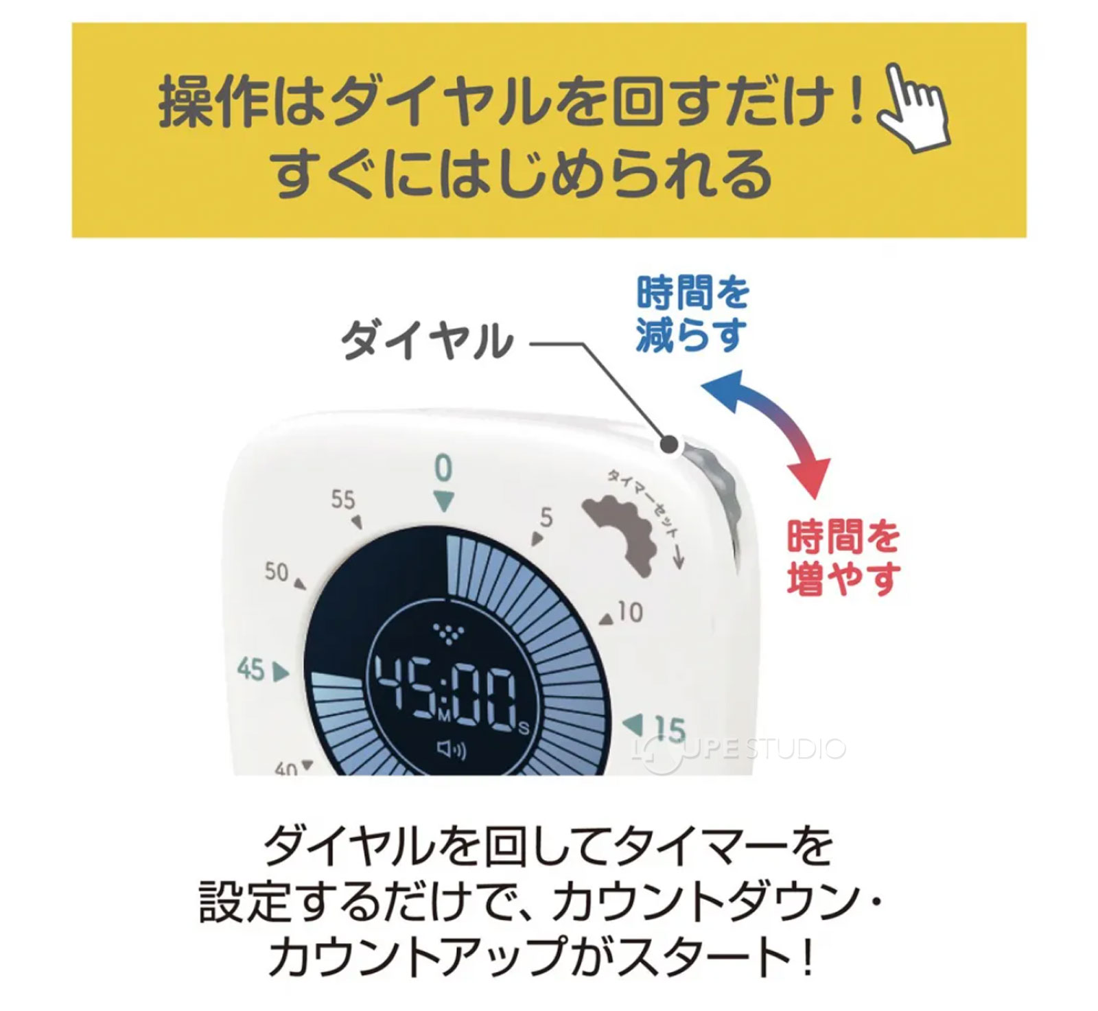 操作はダイヤルを回すだけ!すぐに始められる 