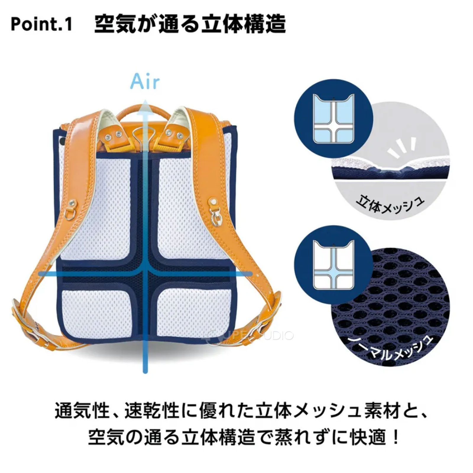 空気が通る立体構造 