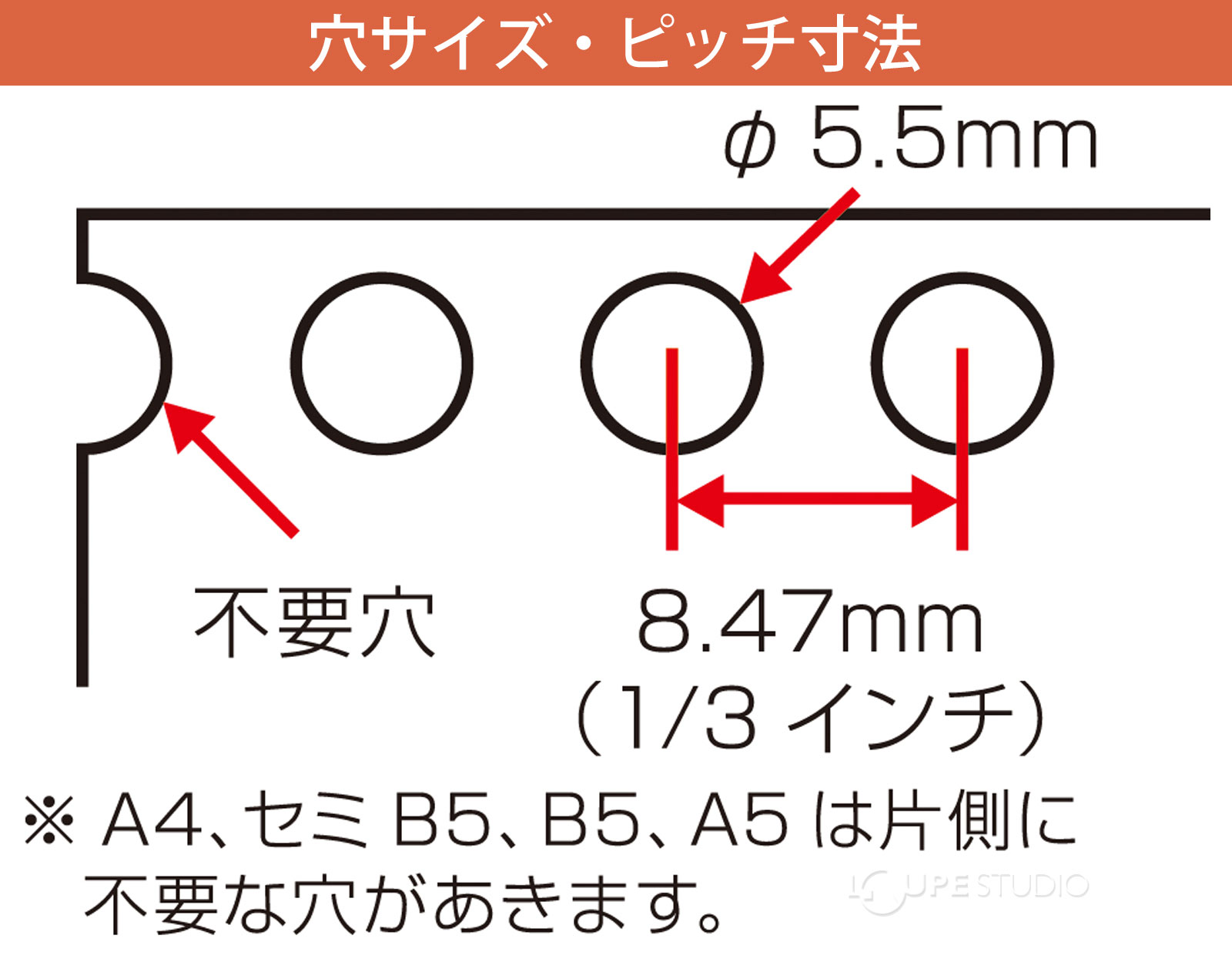 穴サイズ・ピッチ寸法 