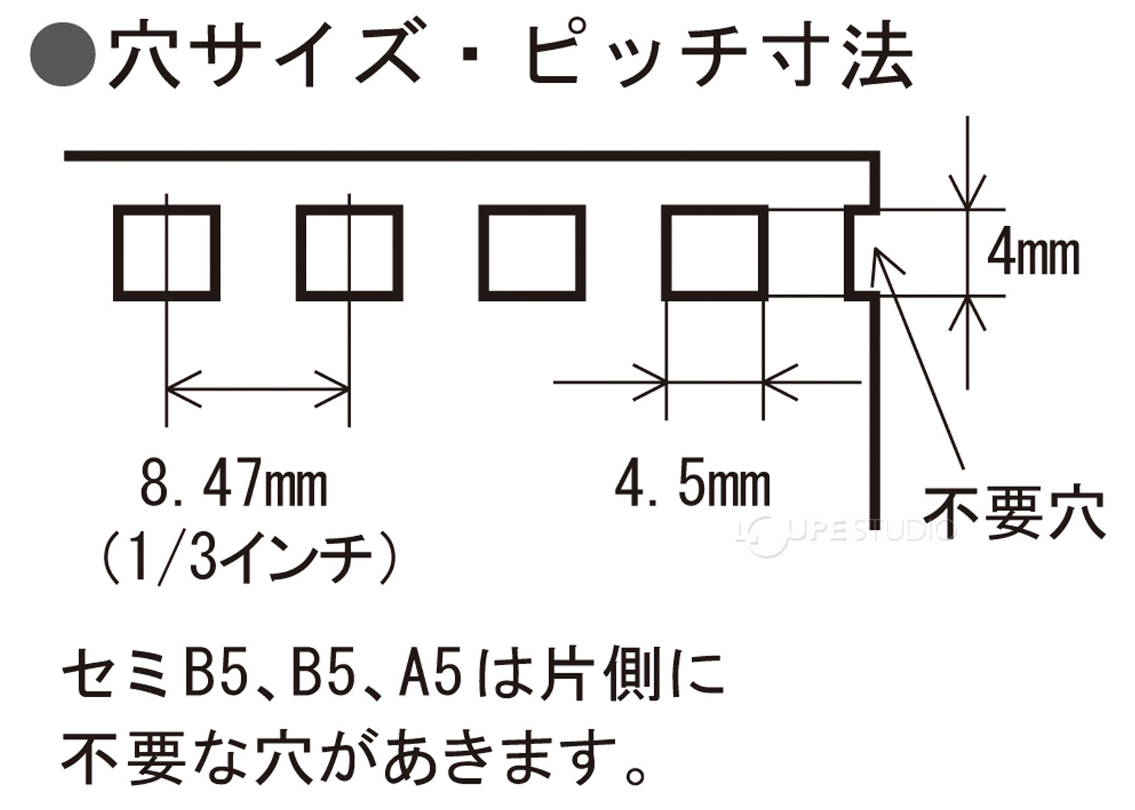 穴サイズ・ピッチ寸法 