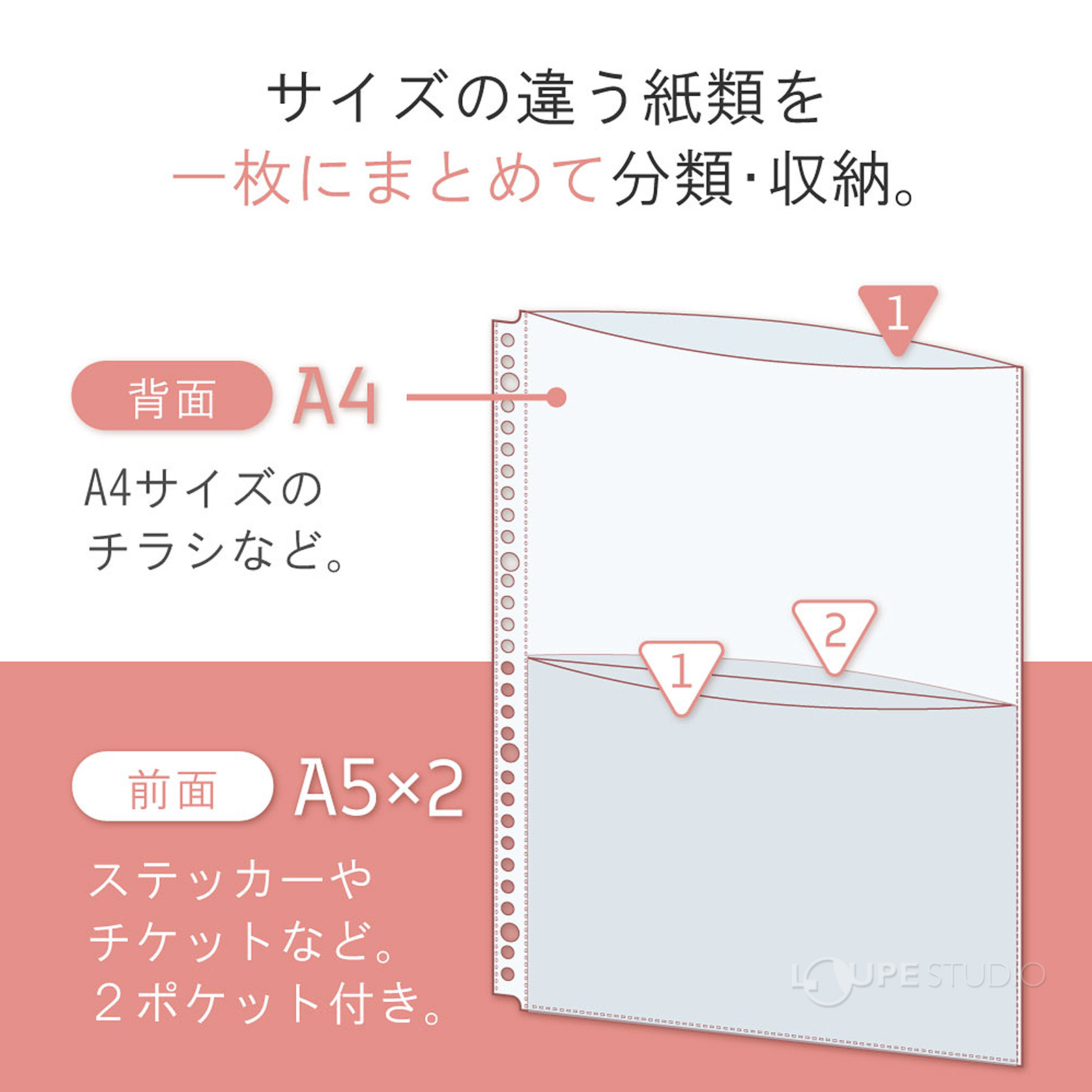 1枚にまとめて分類・収納 