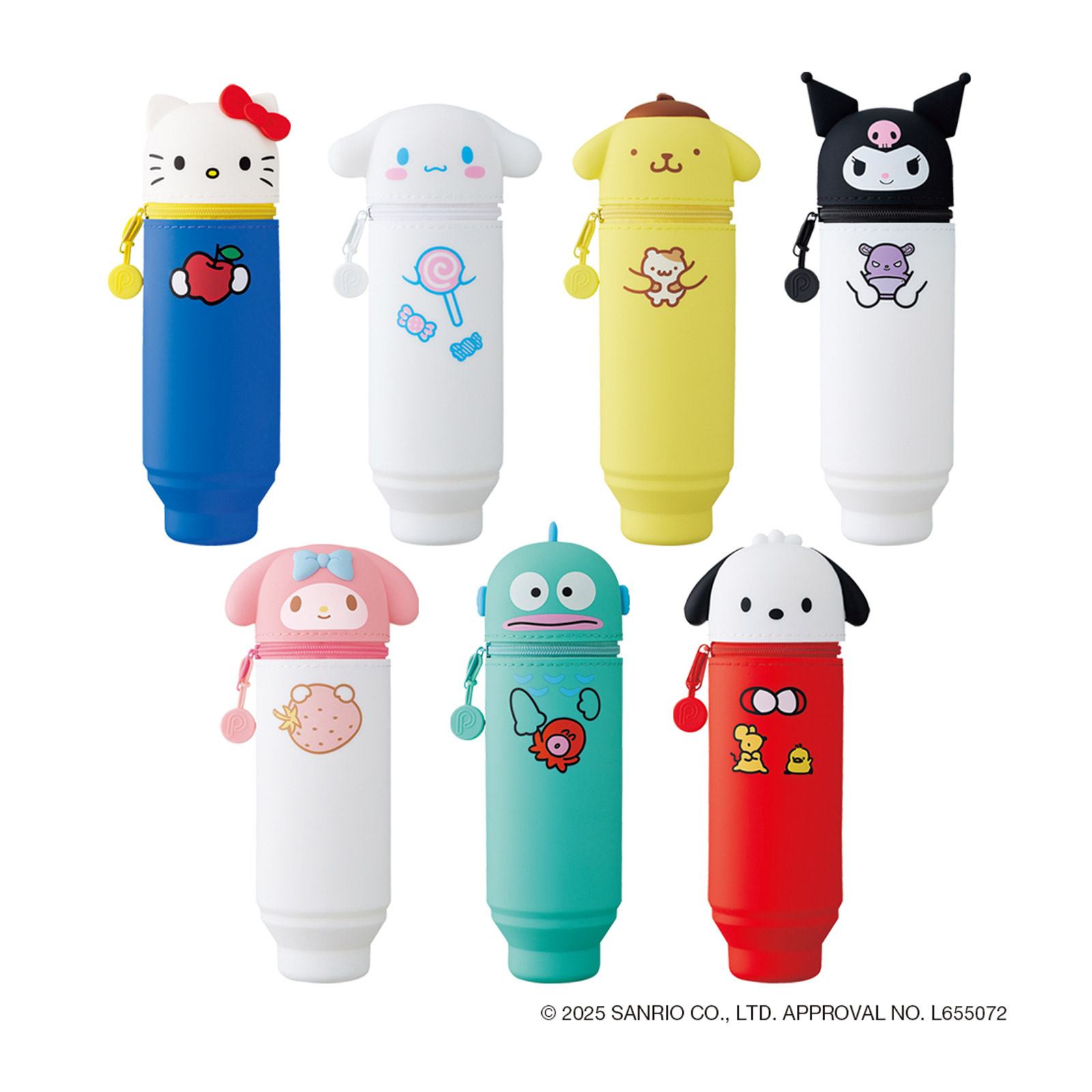 サンリオキャラクターズ 筆箱 ペンケース おしゃれ スリム スタンド ファスナー 文房具 ハローキティ シナモロール ポムポムプリン クロミ レディース 人気 プニラボ サンリオ キャラクター 小学生 中学生 大人 文具女子 かわいい リヒトラブ