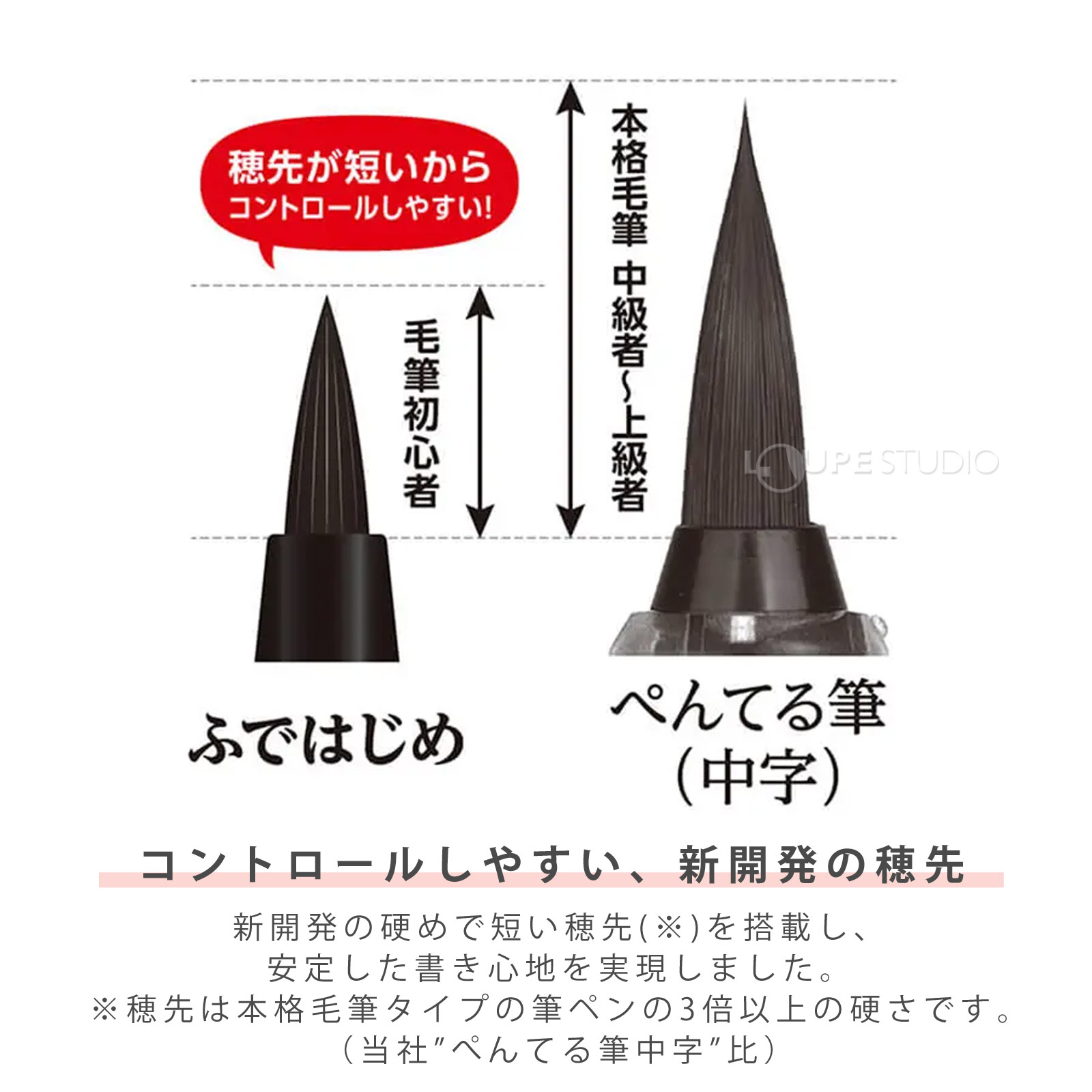 コントロールしやすい、新開発の穂先 