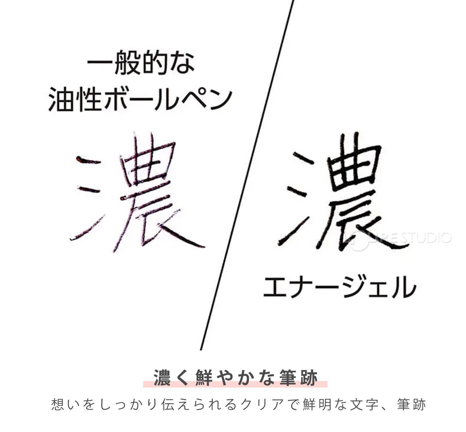 濃く鮮やかな筆跡 