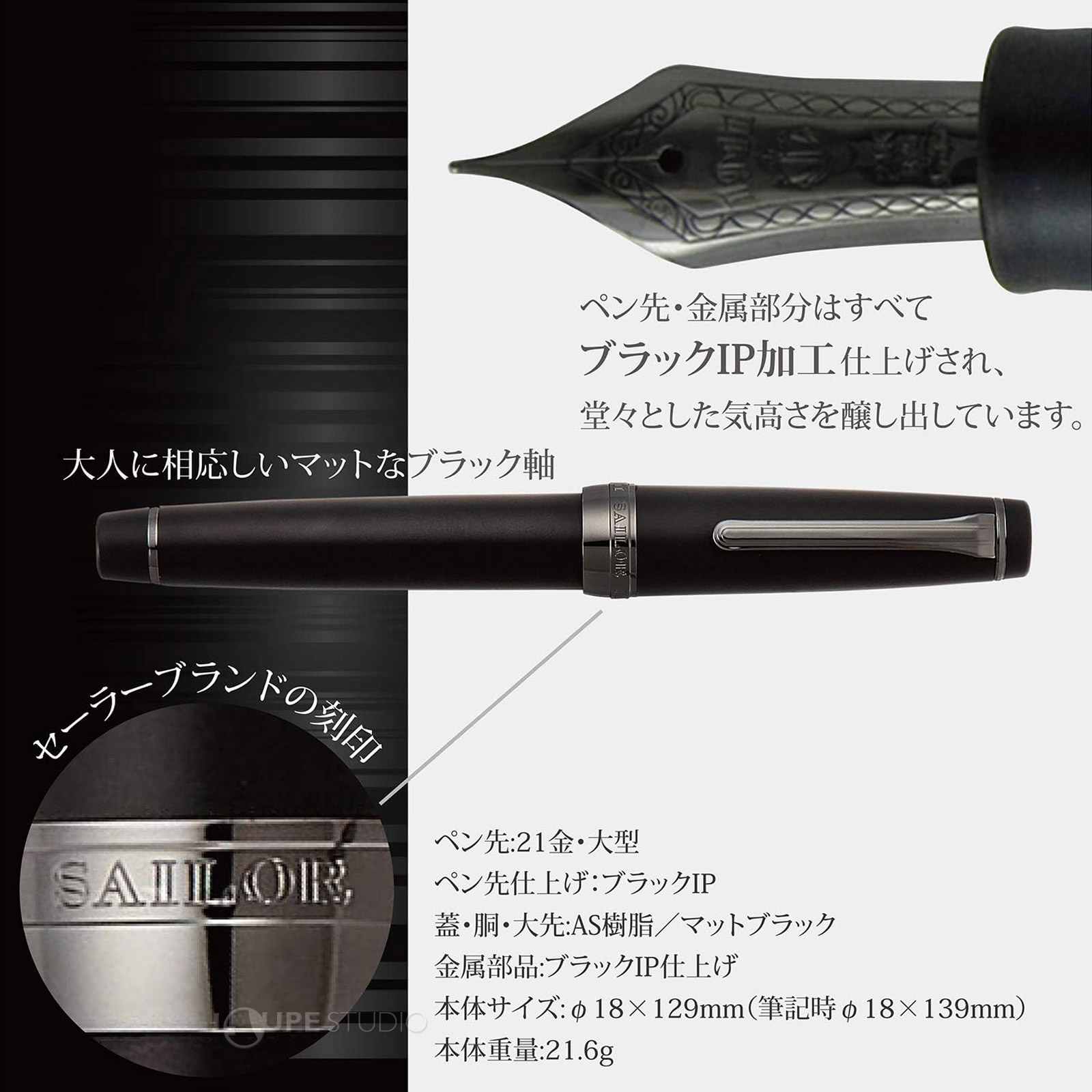 万年筆 プレゼント 高級 ペン 21金 細字 中字 プロフェッショナルギア