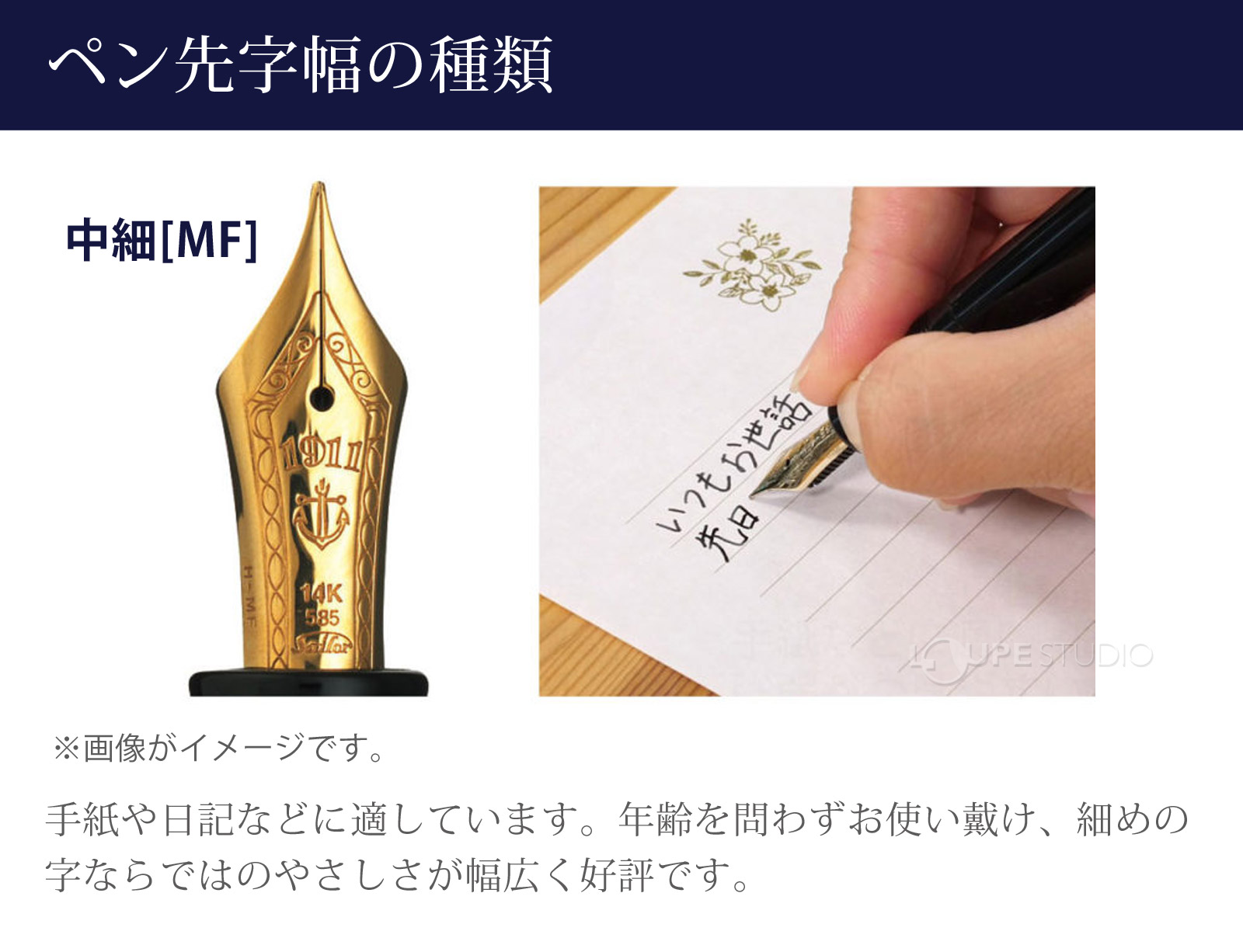 ペン先字幅の種類 