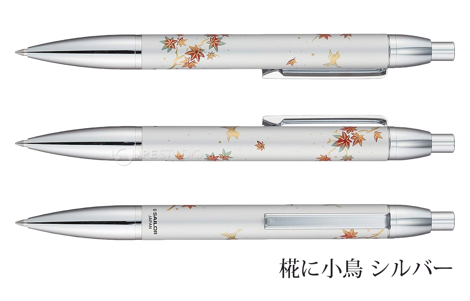 椛に小鳥 シルバー 