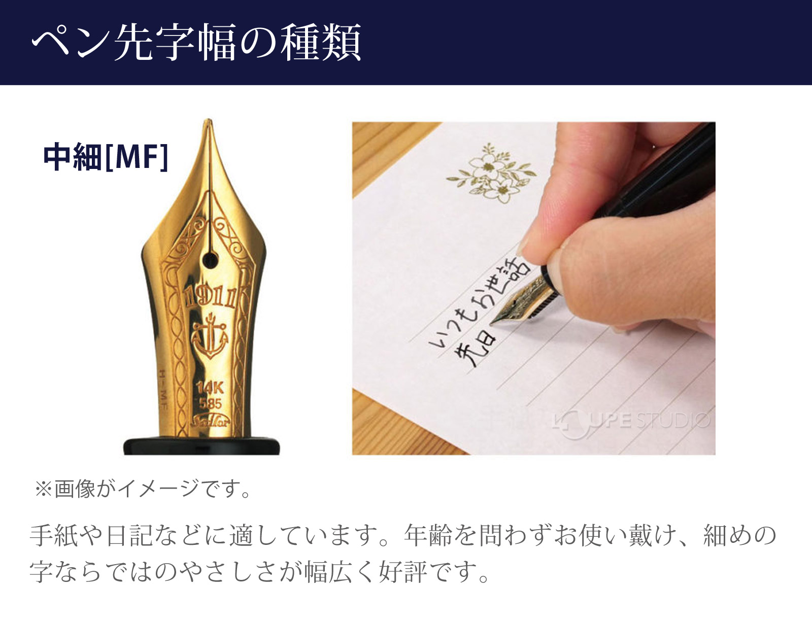 ペン先字幅の種類 