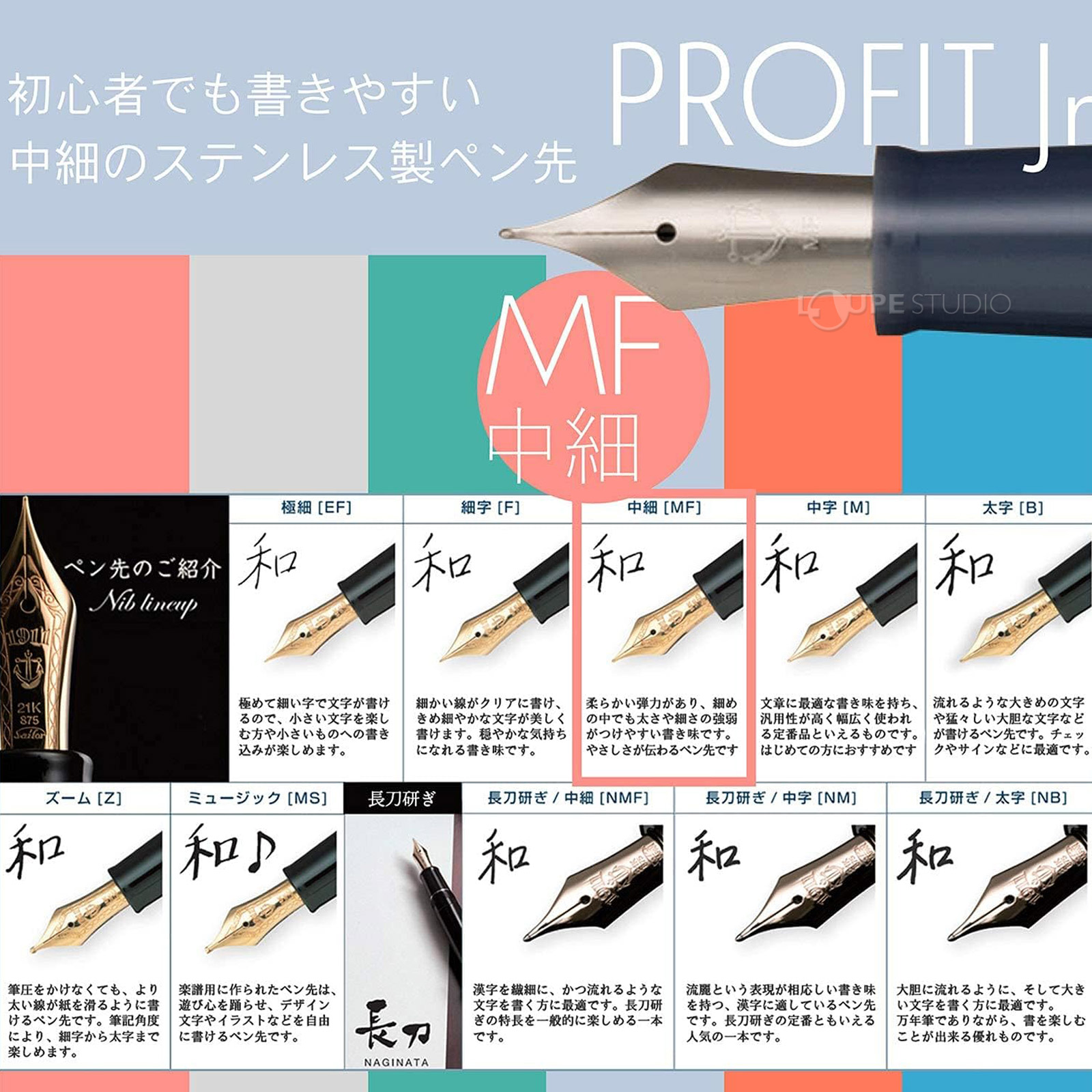 ペン先字幅の種類 