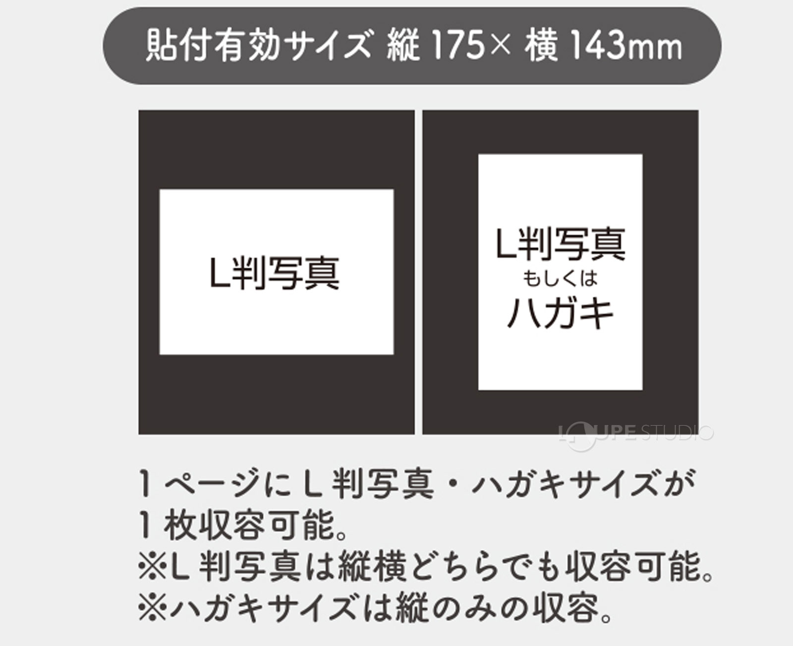 貼付有効サイズ:縦175×横143mm 