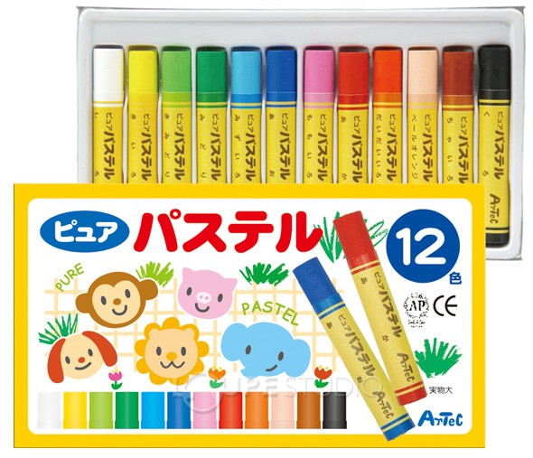 ピュアパステル 12色 学習教材・記念品・プレゼント クレパス お絵かき 絵 入園 文具 保育園 幼稚園 幼児 子供 学習教材 知育玩具 おもちゃ 室