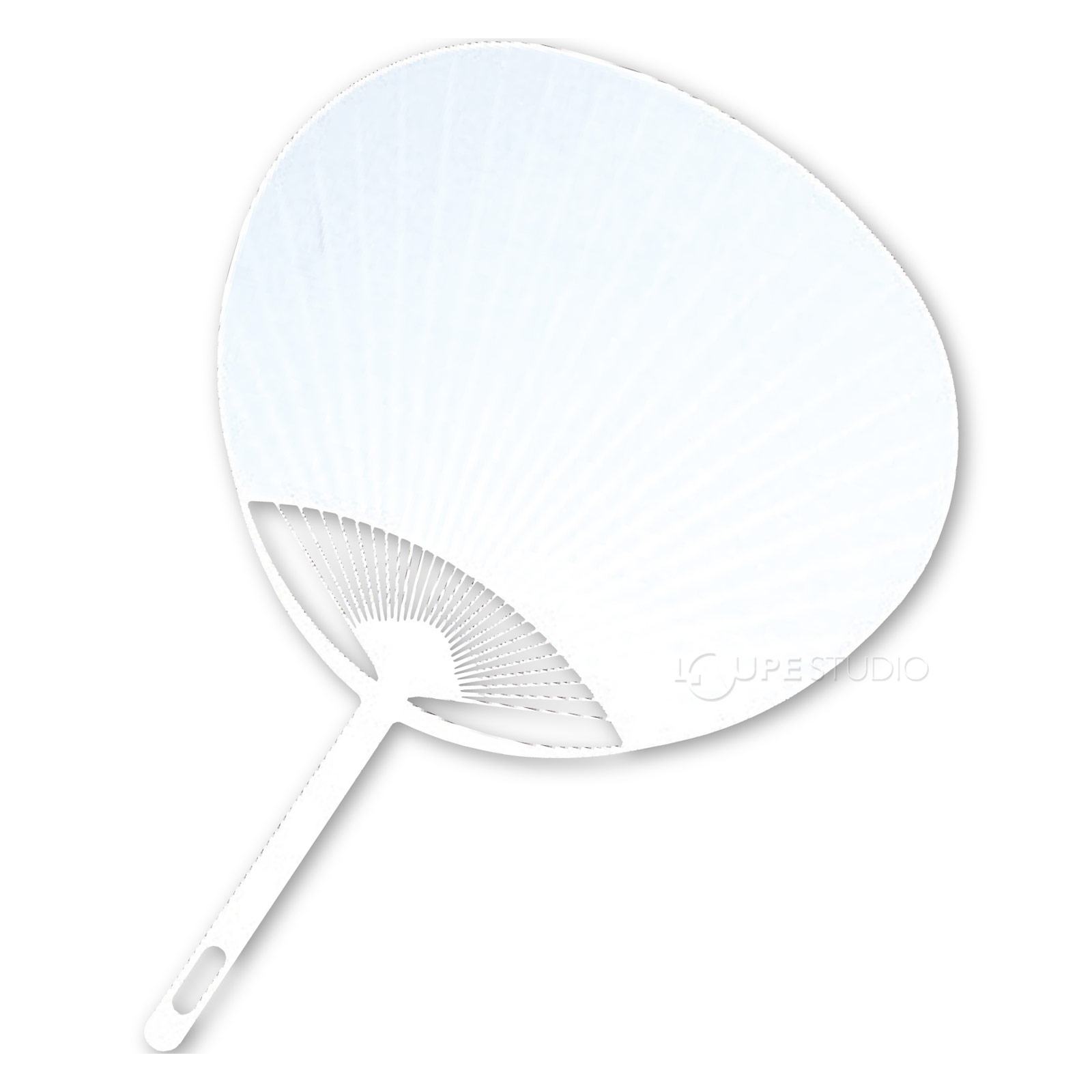 ポリ平柄うちわ 白貼り 