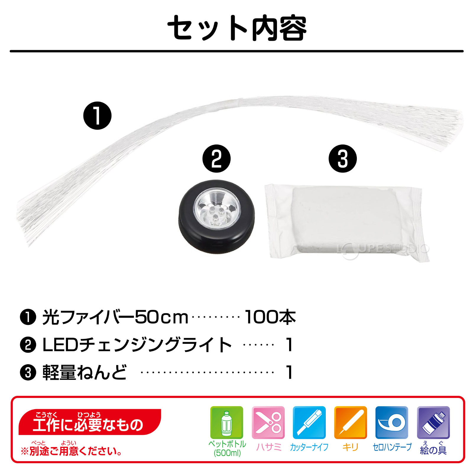 ペットボトルでつくる光ファイバーアート 