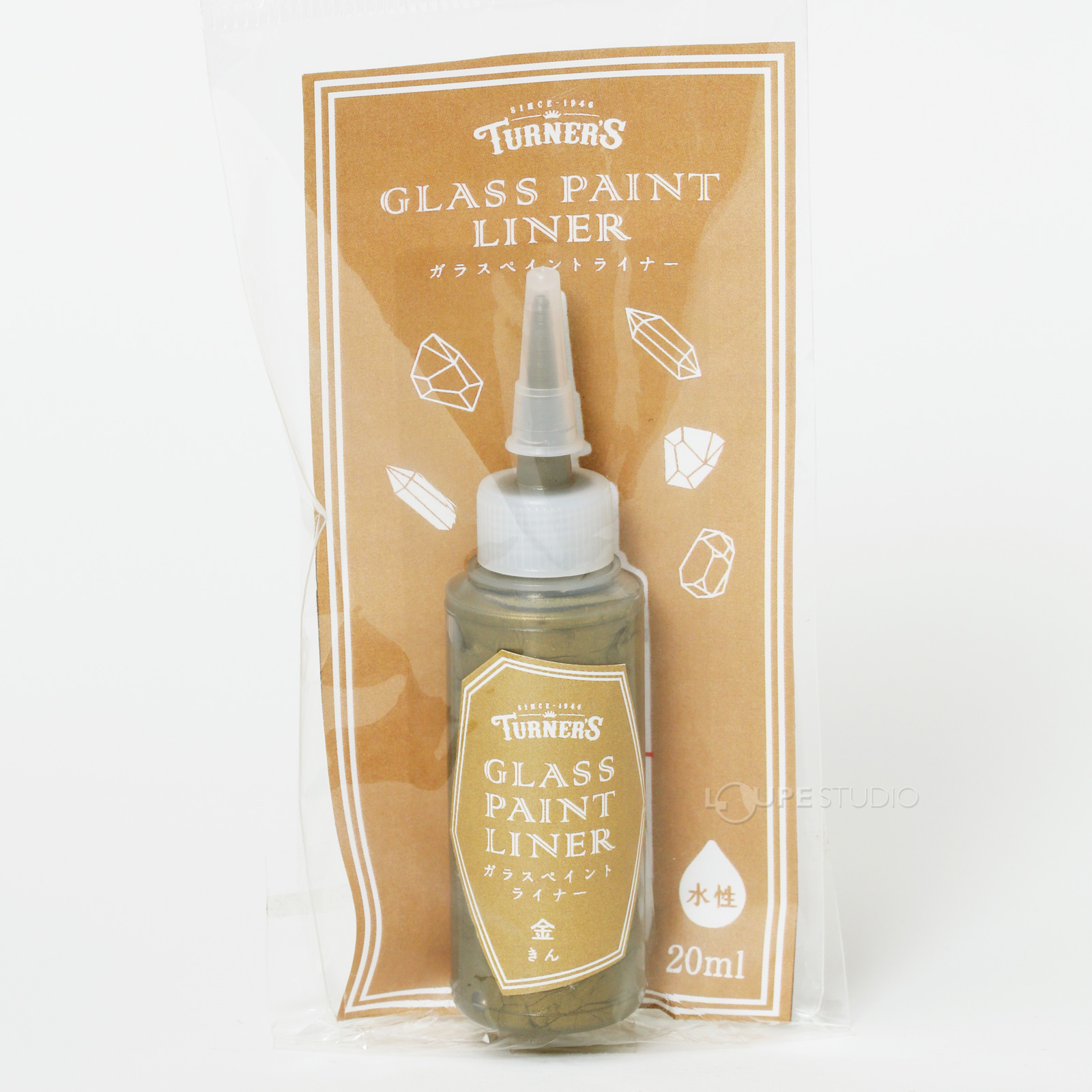 ターナー ガラスペイントライナー 20ml 黒 ガラス絵具 画材 ステンド