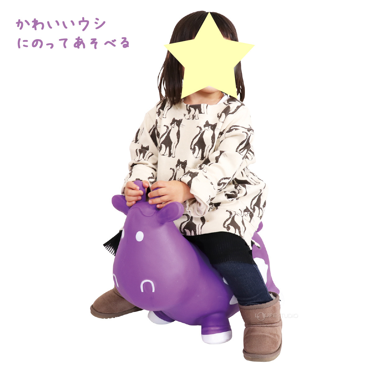 かわいいウシにのってあそべる! 