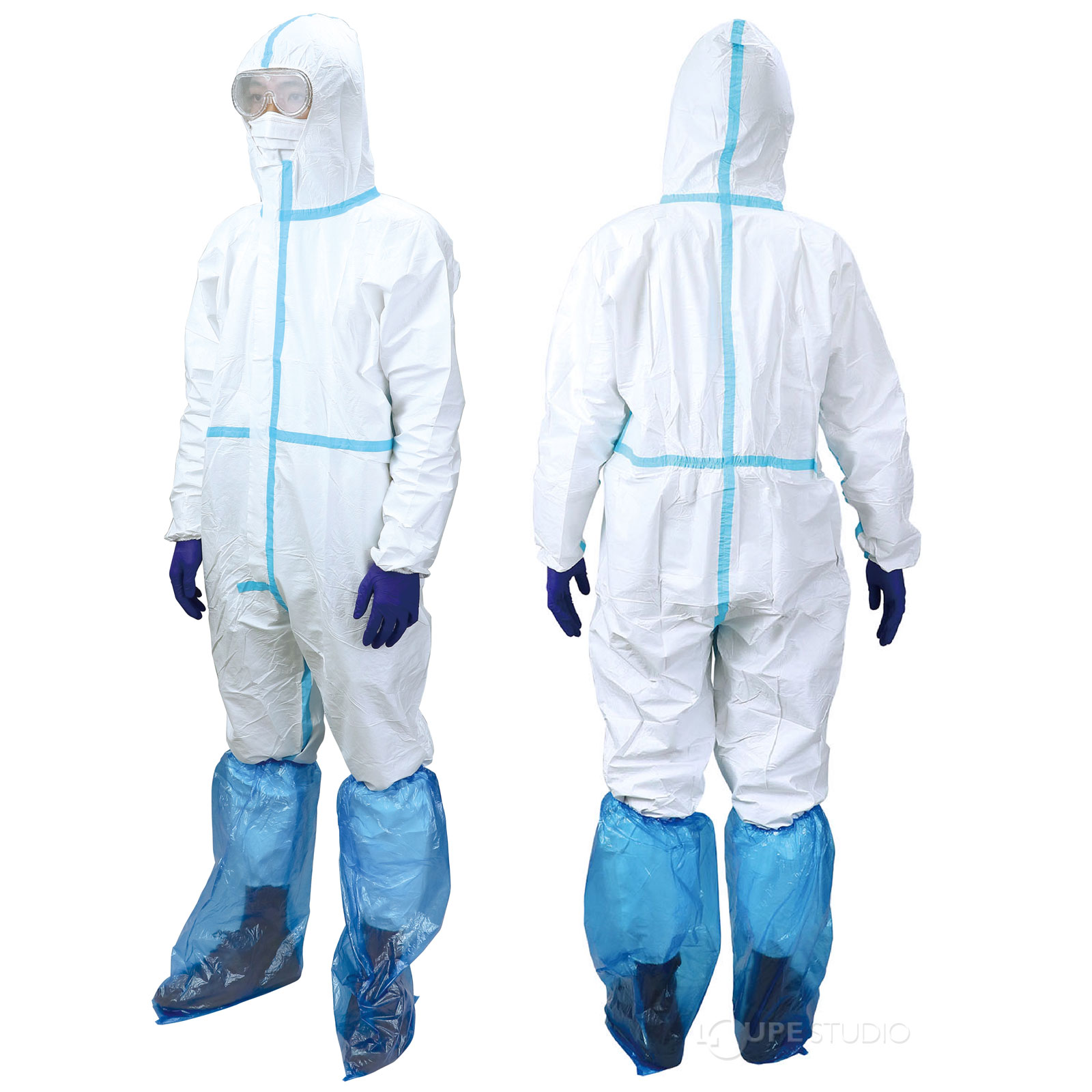 防護服 使い捨て 全身保護5点セットL 保護服 作業着 ウイルス