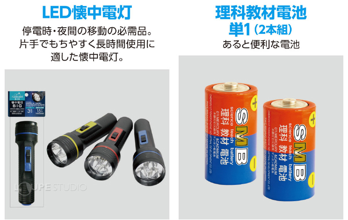 LED懐中電灯&理科教材電池単1 