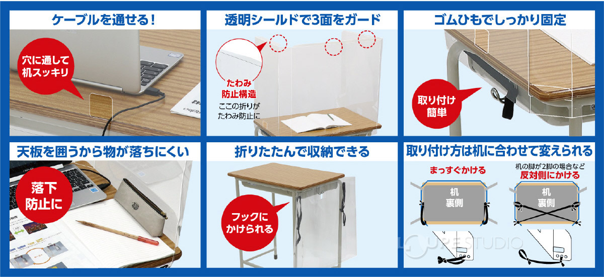 飛沫防止 パーティション パーテーション 旧JIS規格対応学校机用 飛沫