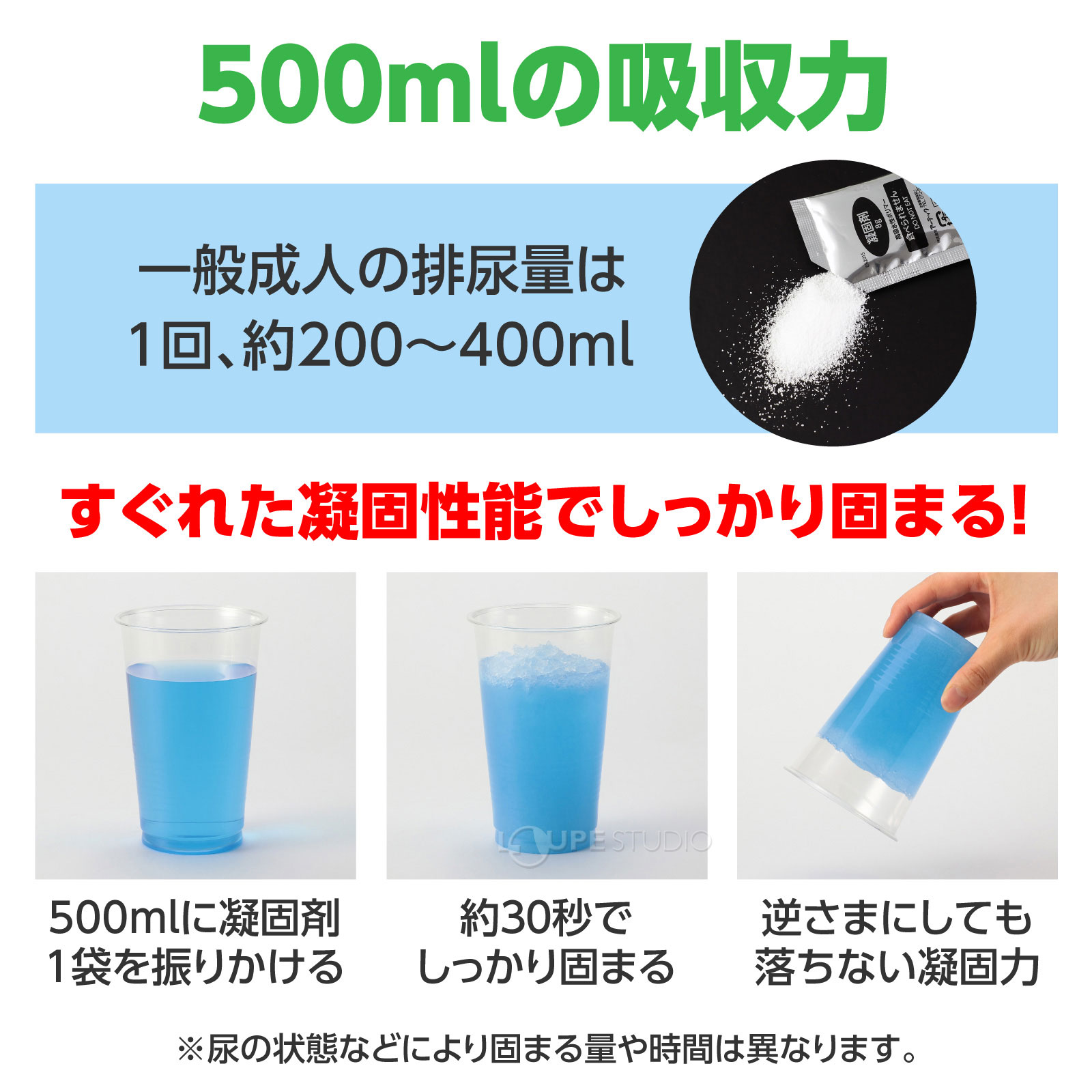 500mlの吸収力