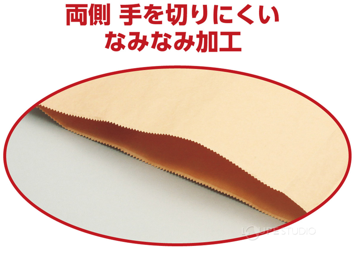 手を切りにくいなみなみ加工 