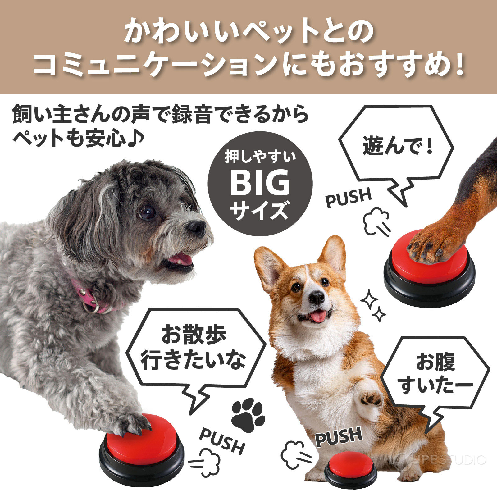 かわいいペットとのコミュニケーションにもおすすめ