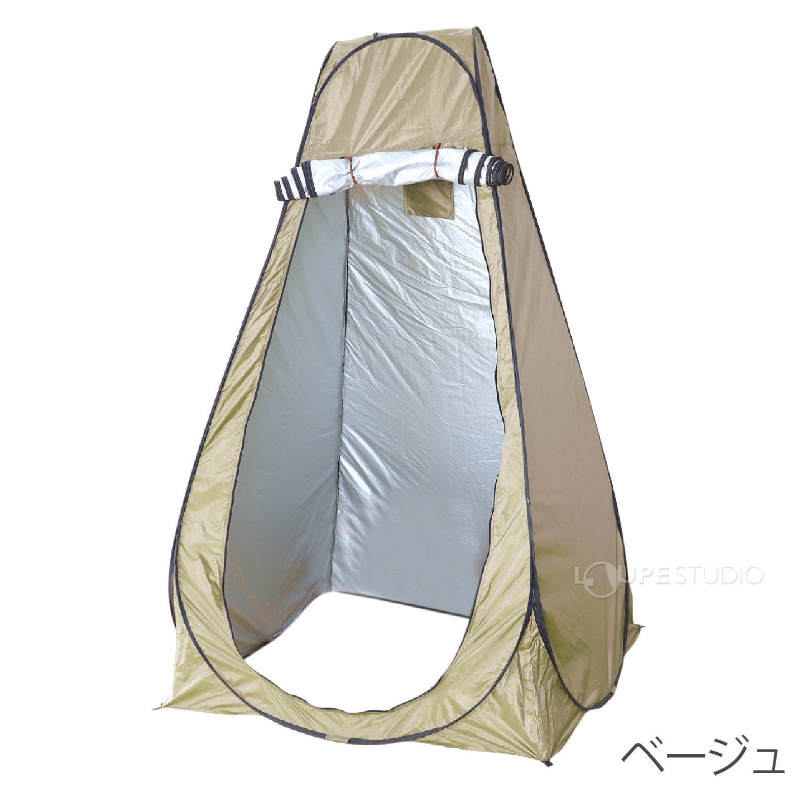 ★災害用テント★ プライバシー ポップアップ 高さ170㎝ ベージュ 他カラー有 プライベートテント 天井開閉式 ワンタッチ 3～4人用 避難用
