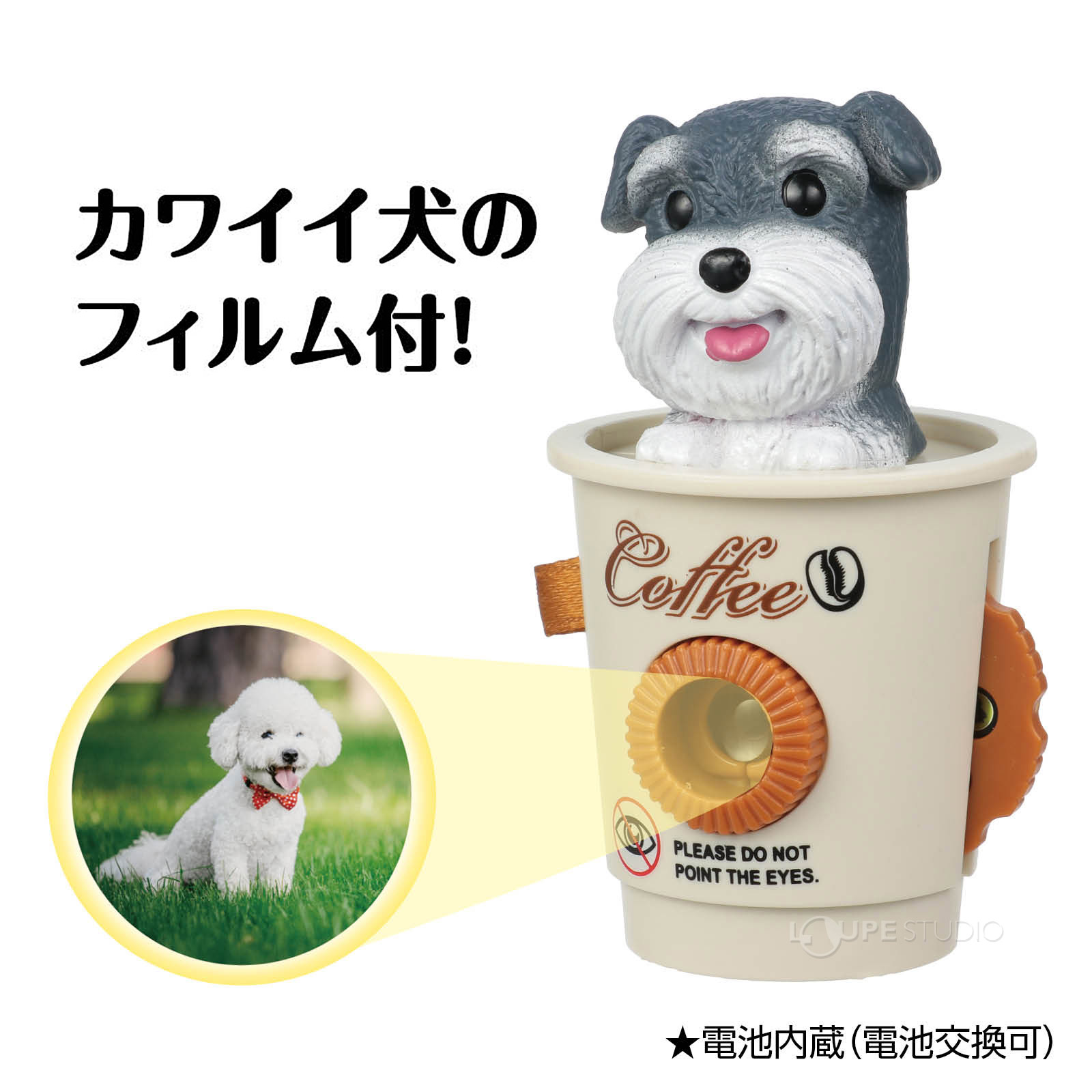 コーヒーカップからひょっこり!