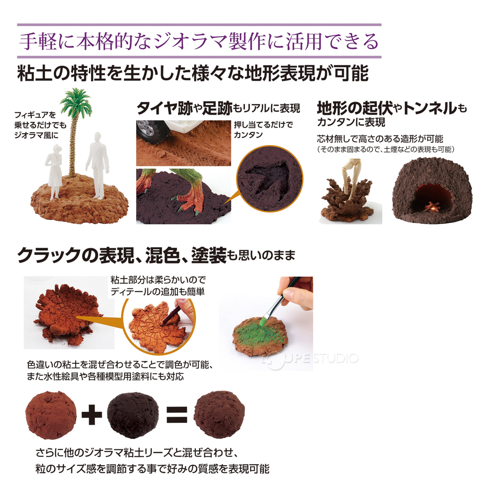 手軽に本格的なジオラマ製作に活用できる 