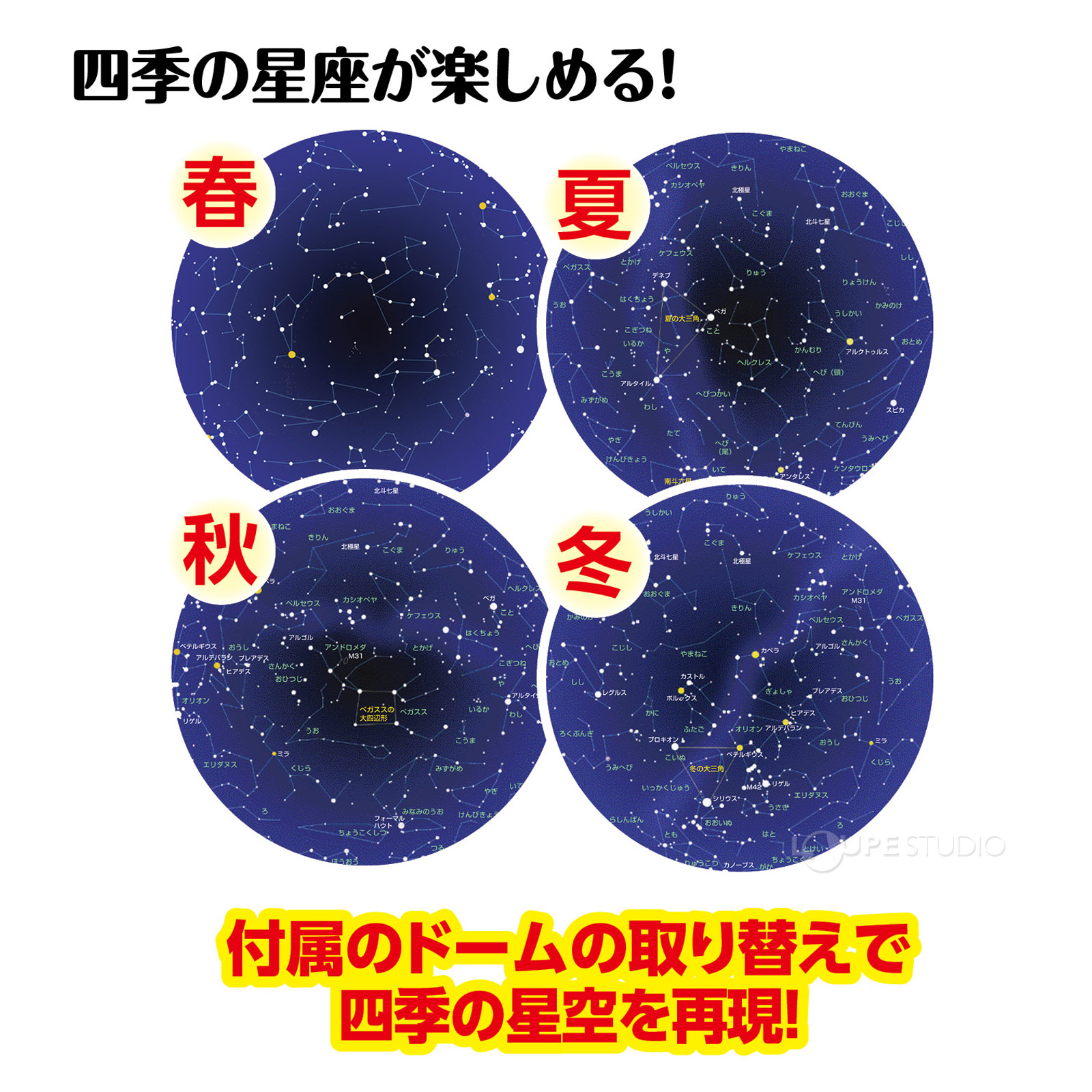 四季の星座が楽しめる 