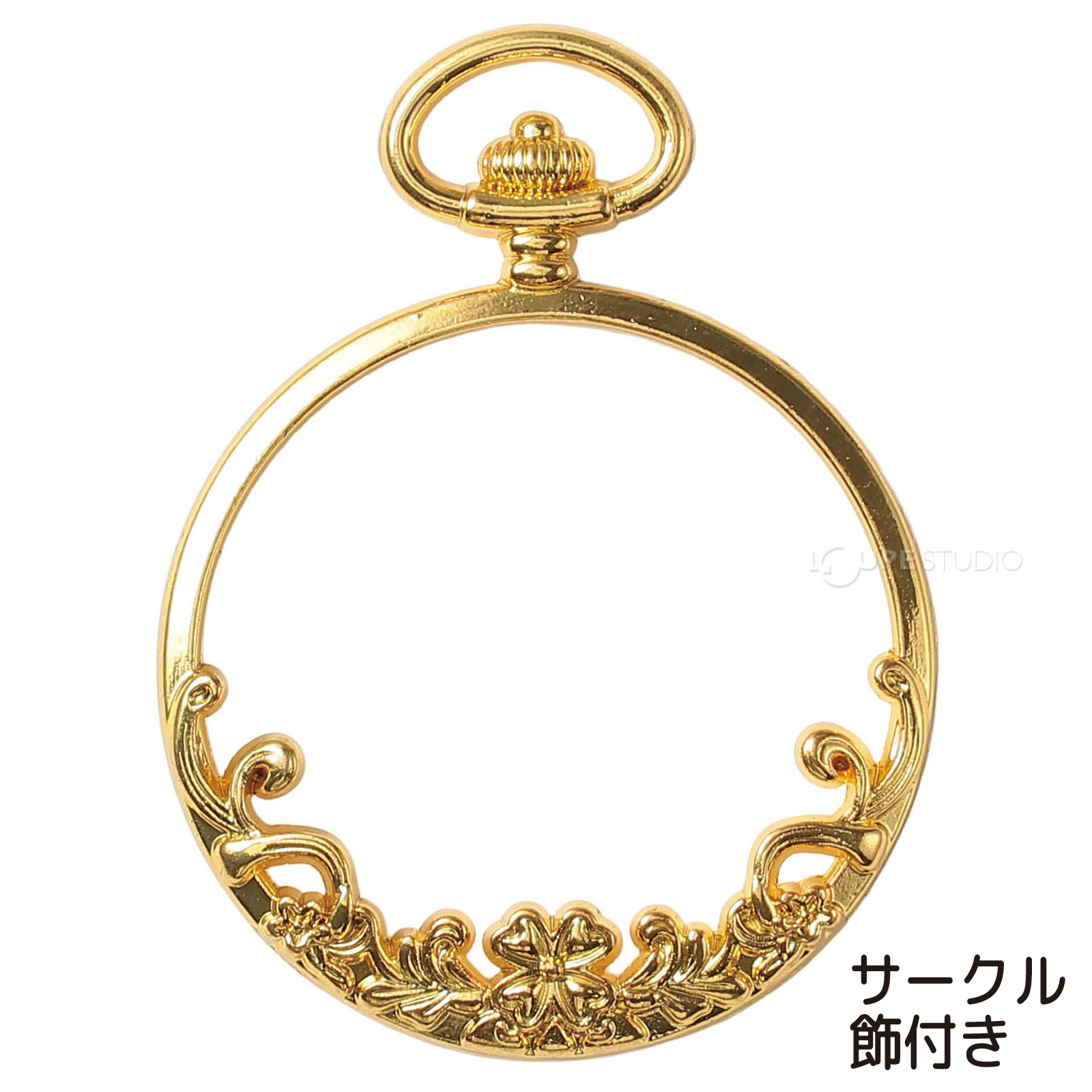 高級感のある飾り付きゴールド円形パーツ! 