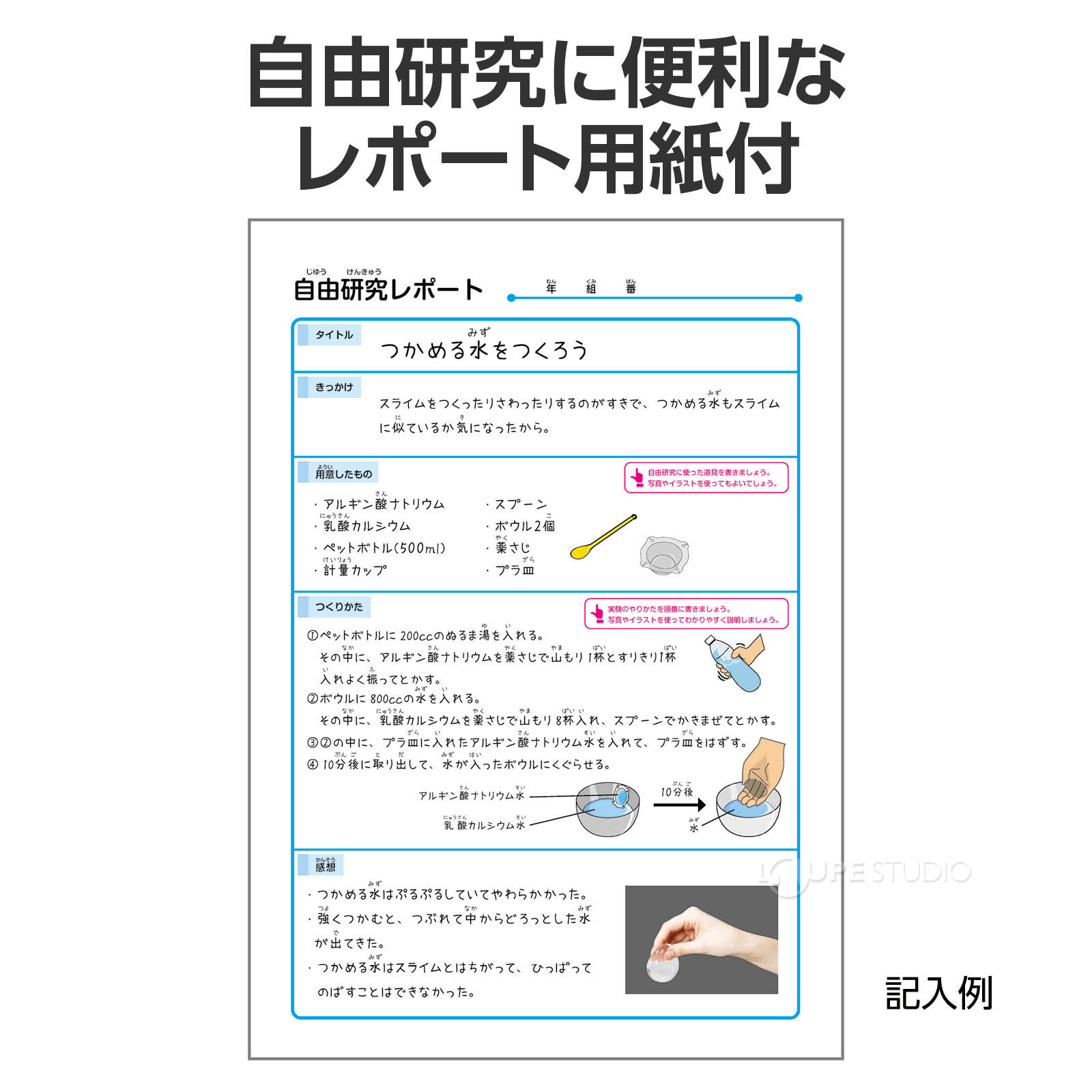 レポート用紙付 