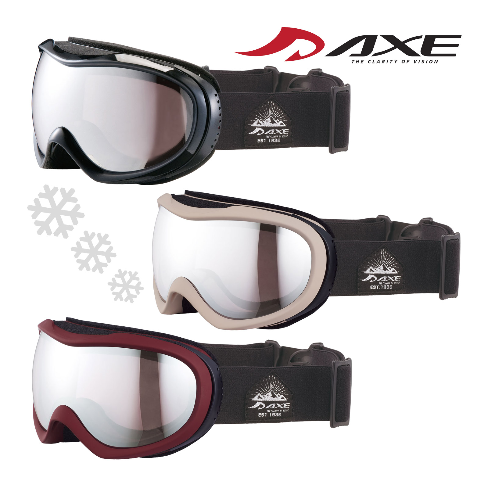 スノーゴーグル 眼鏡対応 スキー スノボ OMW-780N シルバーミラー ダブルレンズ はっ水性ベルト AXE アックス