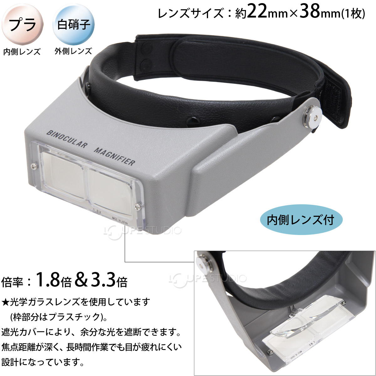 ヘッドルーペ BM-110 1.8倍 & 3.3倍