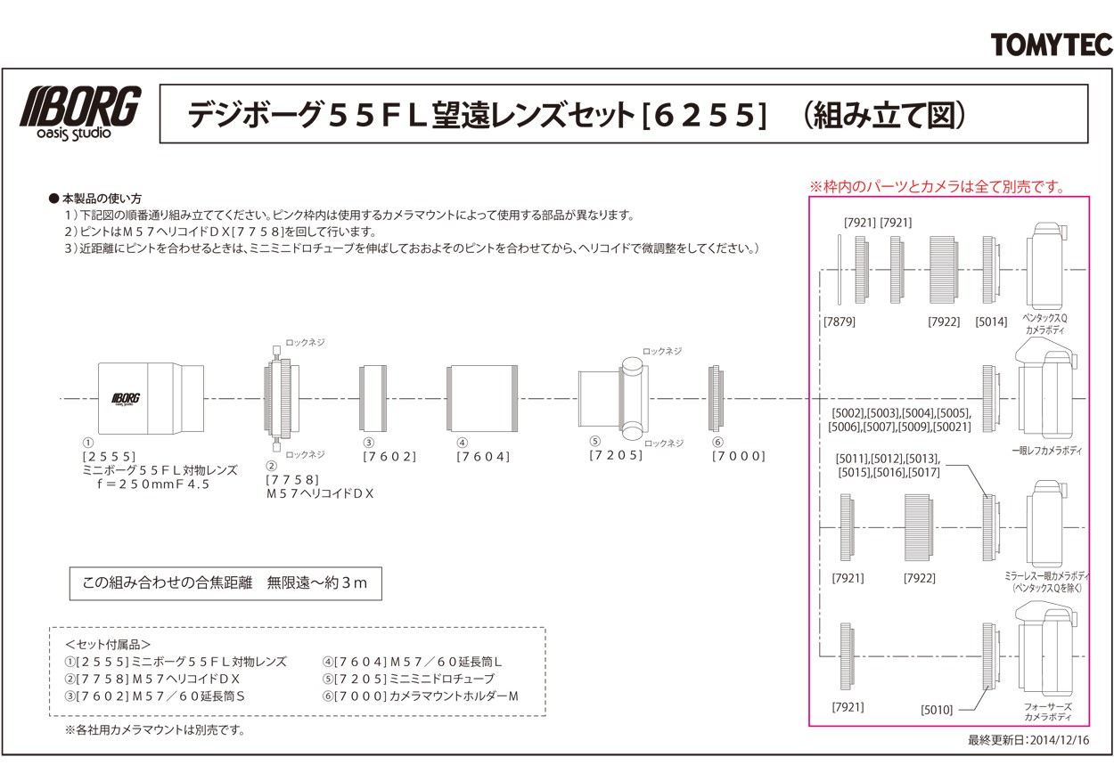 ミニボーグ55FL対物レンズ 2555 BORG ボーグ トミーテック 月 惑星