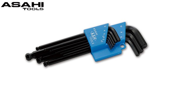 AP ボールポイント六角棒レンチセット 9本組 1.5-10mm 