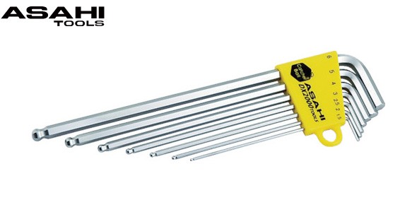 DX2000 AQKS キャッチャーボール付 ロングボールポイント六角棒レンチセット 7本組 1.5-6 