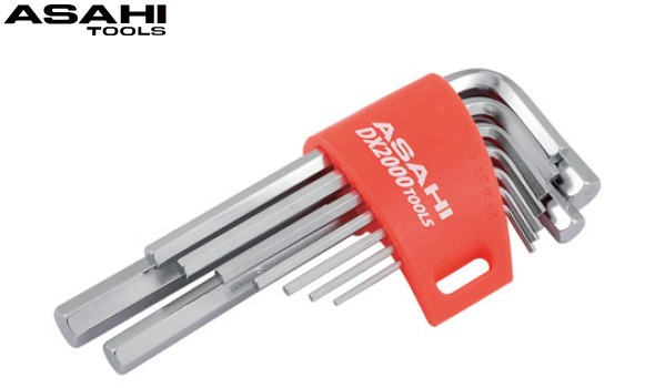 DX2000 メッキ AX 六角棒レンチ 9本組 1.5-10mm 