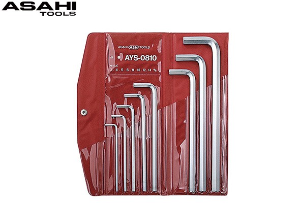 DX2000 メッキ AYS ロング六角棒レンチセット 8本組 3-14mm 