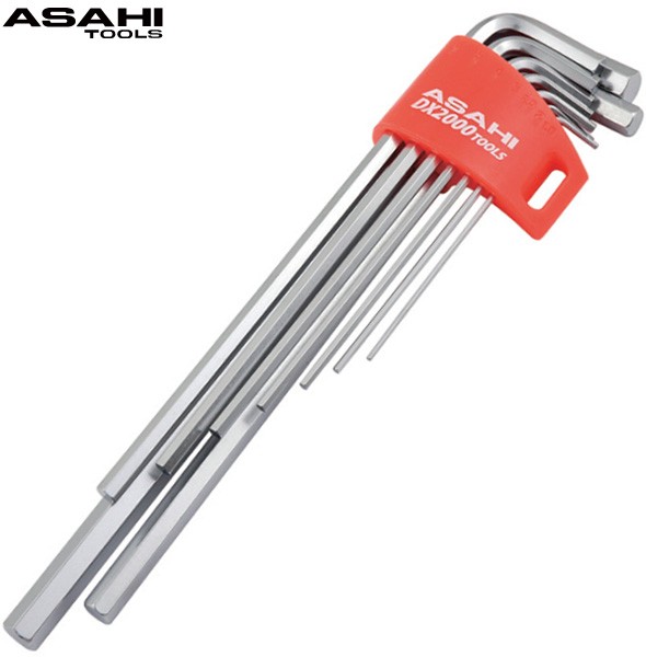 DX2000 メッキ AYS ロング六角棒レンチセット 9本組 1.5-10mm 